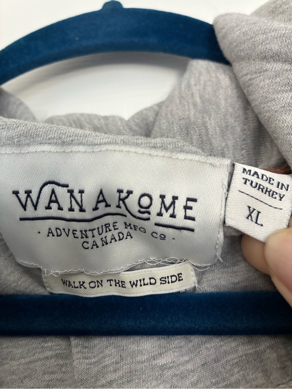 Wanakome Heather Gray Quilted-Collar Zip Hoodie with White Trim - Picture 2 of 5